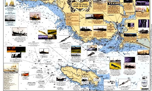 Carte des épaves Lorient-Groix