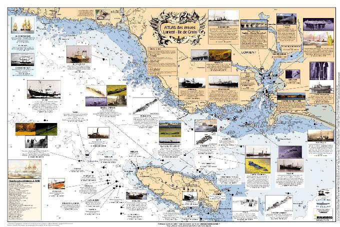 La carte des épaves Groix-Lorient