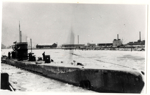 L'U 171 sous la neige à Swinemünde