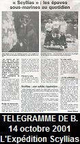 Le Télégramme de Brest, 14 octobre 2001